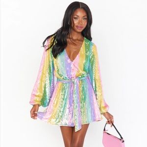 NWT Wear Me Out Rainbow Sequin Dress by Show Me Your Mumu.